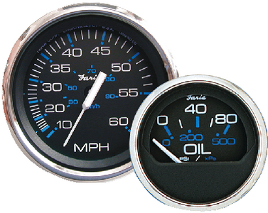CHES S/S BLK TRIM GAUGE FOR