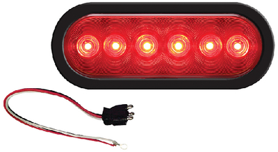 LED 6  OVAL LIGHT RED 6 DIODES