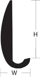 RUB RAIL ALUM OVERLAP 1INX12FT