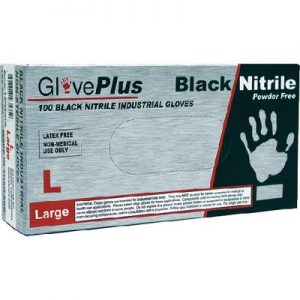 BLACK NITRILE GLOVE LARGE(100)