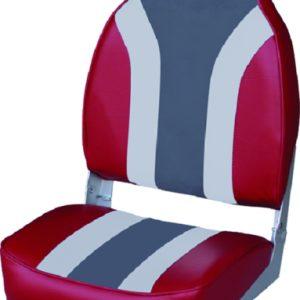 Wise Classic High Back Fishing Boat Seat, No Pinch Hinge – Red/Grey/Charcoal